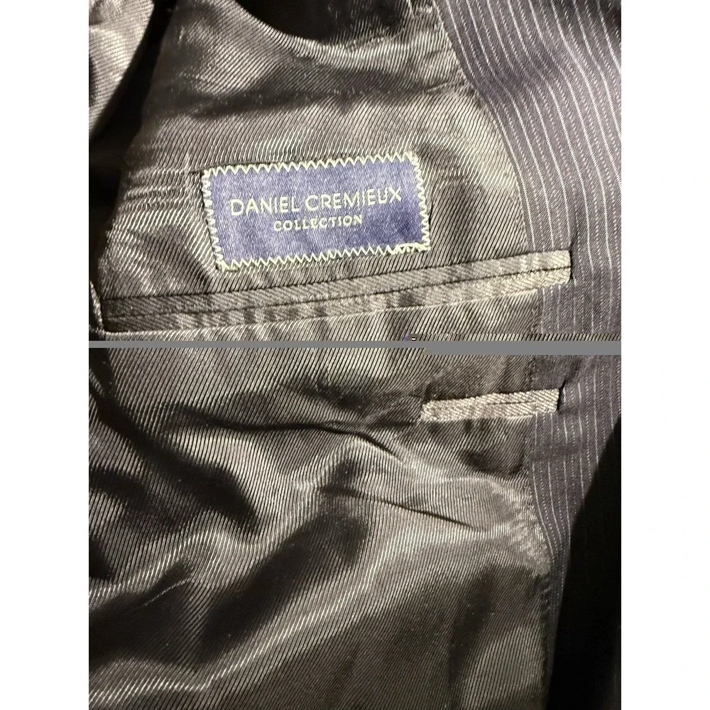 Loro Piana Fabric Men's Navy Pinstripe Blazer‎ Sport Coat 40L Wool Cremieux